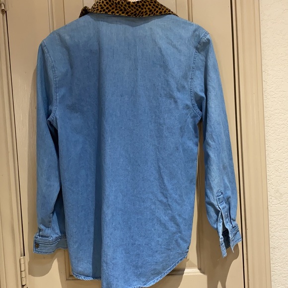 Karen Scott blouse Leopard print Collar size S - Picture 6 of 6